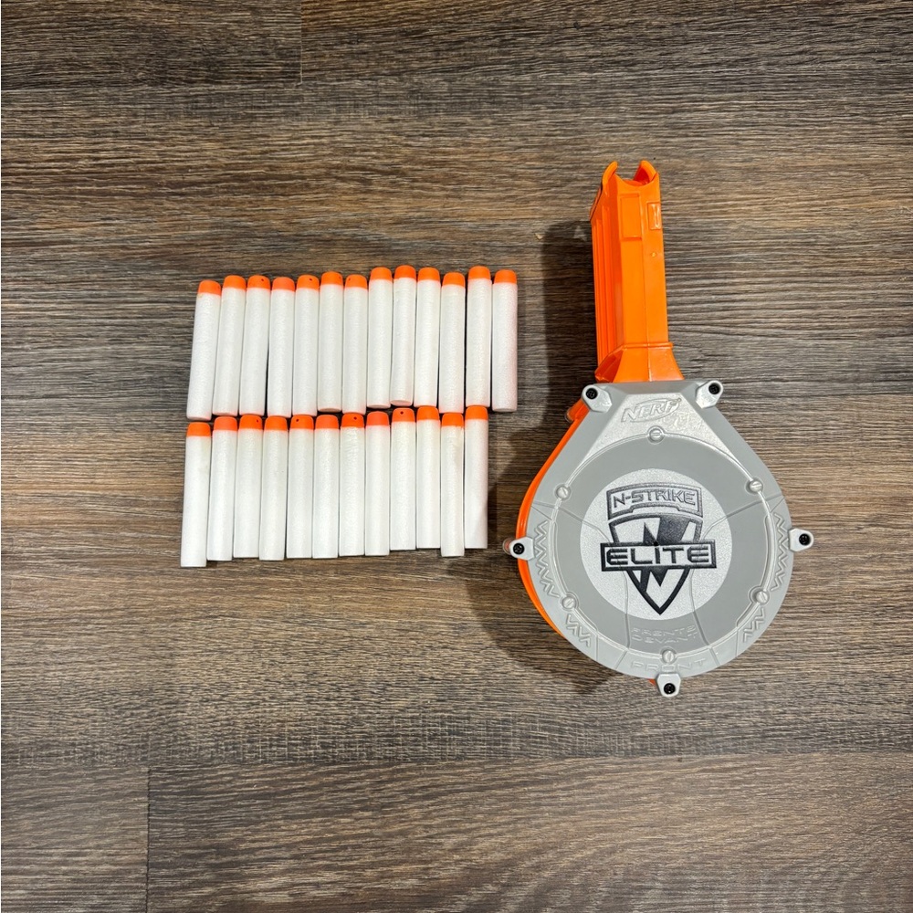 Nerf N-Strike Elite Drum Magazine with Darts - Orange and Gray